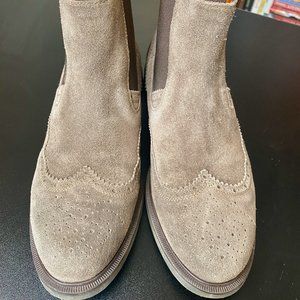 Santoni Suede Chelsea Boots Boys EU 39 Green Olive Womens US 9